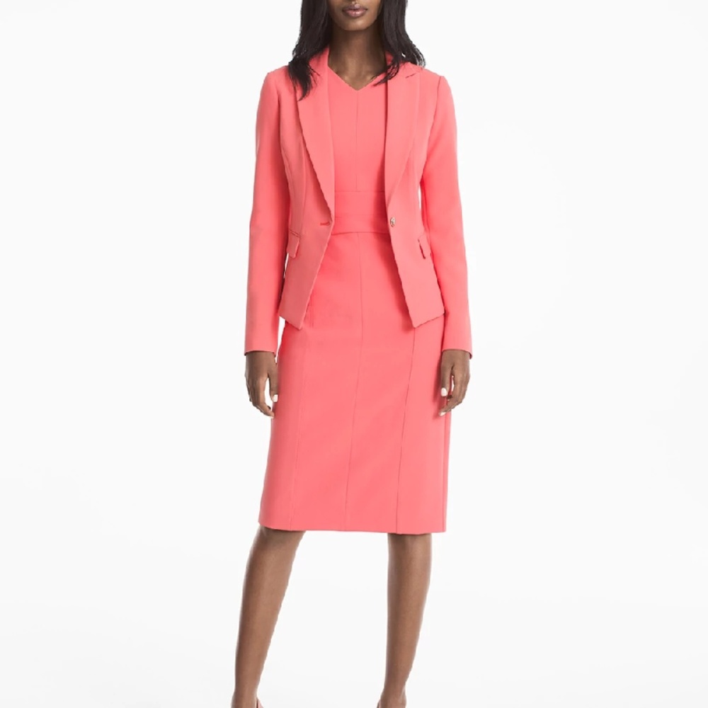 Seamed sheath gelato sleeveless Vee neck dress - Picture 4 of 5